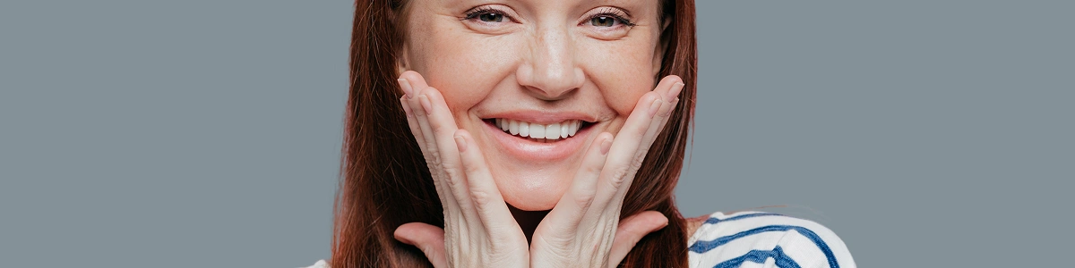 attractive european young woman has gentle smile